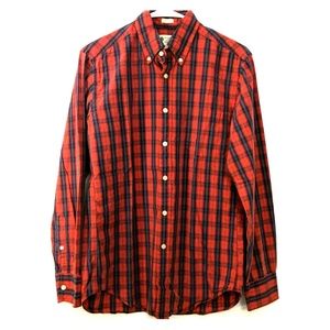 J. Crew Washed Tartan Button Down Long Sleeve